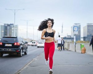 young healthy woman running